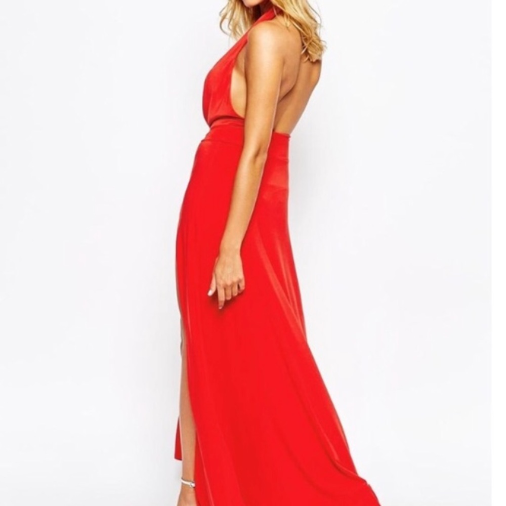 BLACK open back with high slit